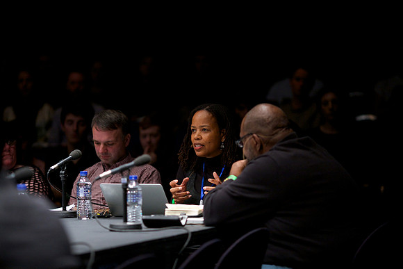 'Fugitivity and Waywardness' discussion with Saidiya Hartman and Fred Moten at Arika's Episode 6: Make A Way Out Of No Way at Tramway, Glasgow on Saturday 27th September 2014