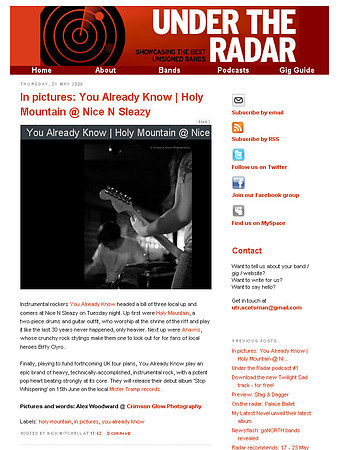 Under The Radar - 21st May 2009
